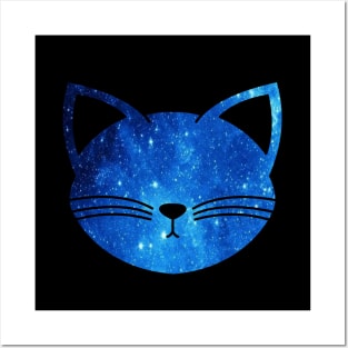 Galaxy Cat | Blue Posters and Art